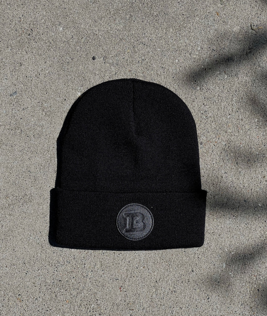 IB Circle Leather Patch Beanie